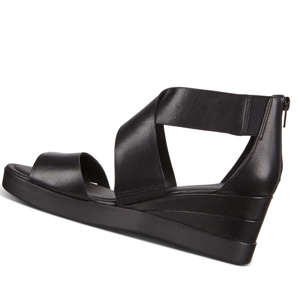 Women's Ecco Shape Wedge Plateaus Sandals Black | USA 190TCE